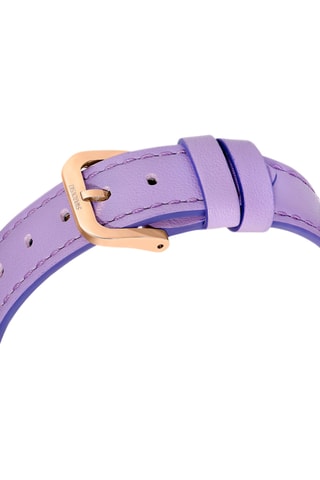 Montre à quartz en cuir de veau et plaqué or rose Lustre