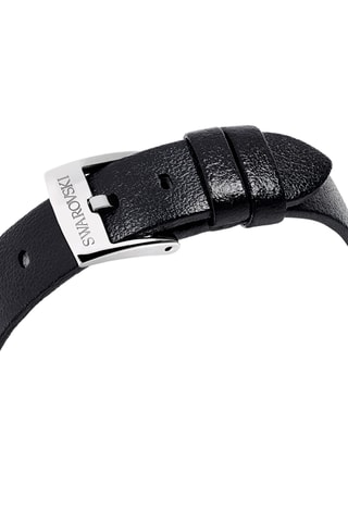 Montre à quartz en cuir Stella - Noir et argenté