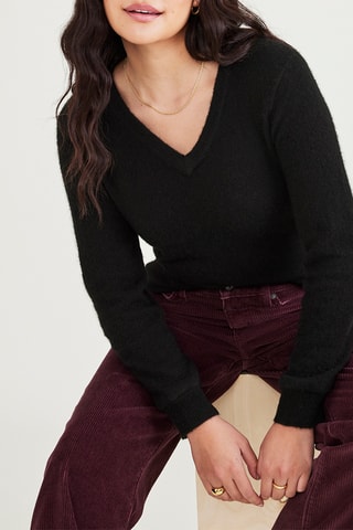 Pull en alpaga et laine - Noir