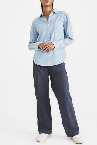 Chemisier en coton biologique - Bleu