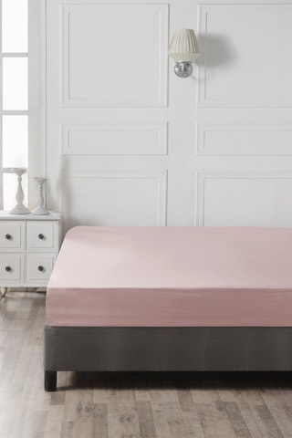 Drap-housse en coton 61 fils/cm² - Rose pâle