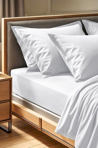 Drap-housse en coton 57 fils/cm² - Blanc