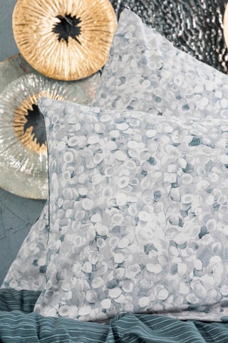 Parure de lit en coton 57 fils/cm² Molly - Bleu-gris