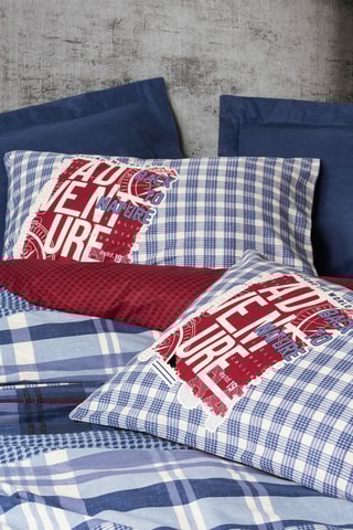 Parure de couette 57 fils/cm² Roger - Bleu foncé