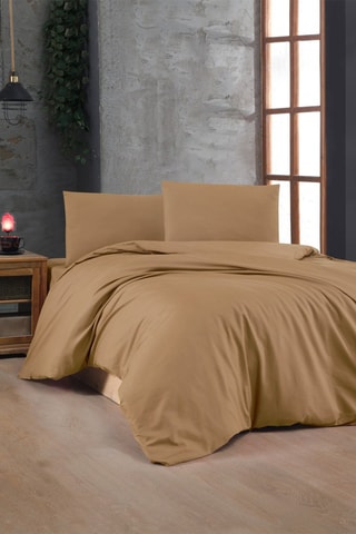 Parure de couette en coton renforcé - Camel