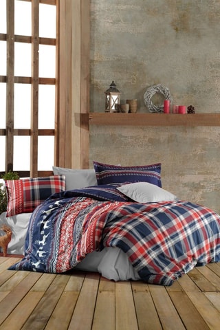 Parure de couette Coverset - Bleu et rouge