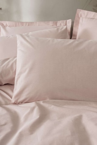 Parure de couette en coton - 57 fils/cm² Plain - Rose poudré