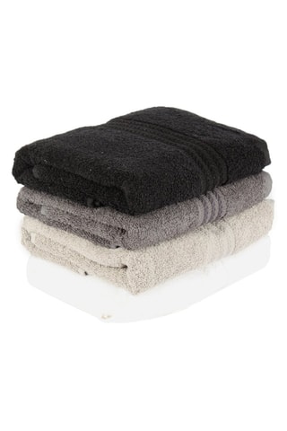 4 serviettes de toilette en fibres de bambou - Gris - 50 x 90 cm