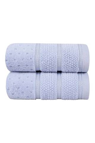 2 serviettes de toilette Arella - Bleu clair - 50 x 90 cm
