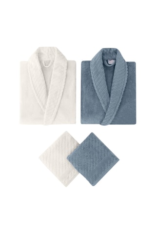 Set de bain - Bleu et blanc