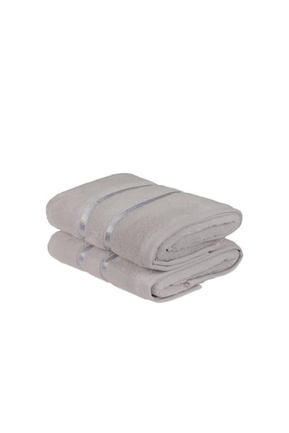 2 serviettes de toilette - Gris - 50 x 90 cm