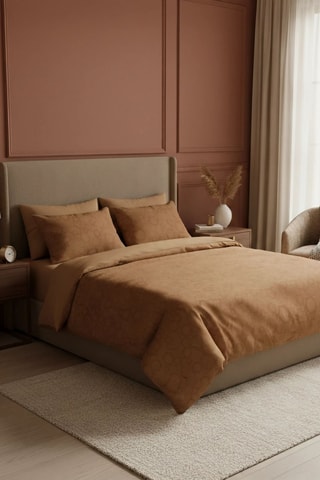 Parure de couette en coton Dawn - 57 fils/cm² - Cuivre