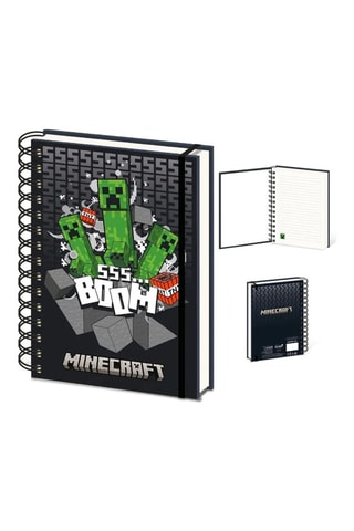 Carnet lenticulaire Minecraft - Noir - 15 x 8 x 2 cm - Dès 6 ans
