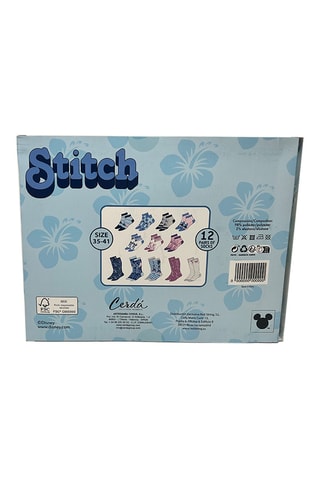 12 paires de chaussettes Stitch et Angel Lilo et Stitch Disney - Bleu marine et mauve - Dès 6 ans