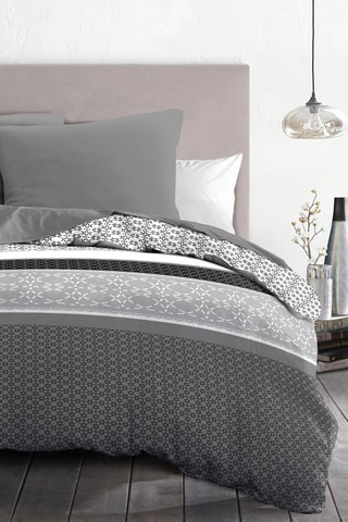 Parure de couette - 82 g/m² - 
Gris et blanc