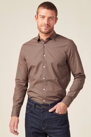 Camisa de algodón orgánico  - Marrón