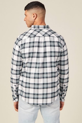 Camisa recta de algodón orgánico  - Blanco