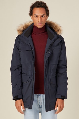 Parka con capucha  - Azul