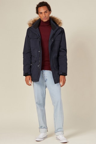 Parka con capucha  - Azul