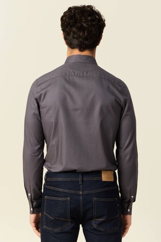 Camisa recta de algodón orgánico  - Gris