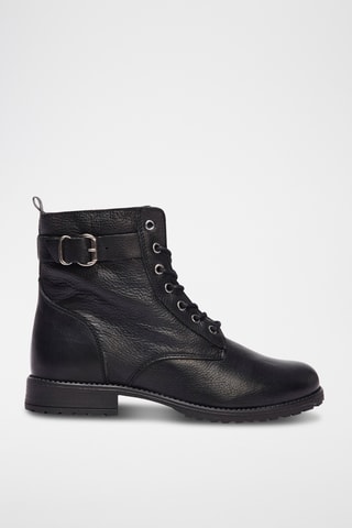 Botines de piel  - Negro