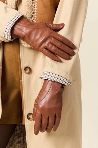 Guantes de piel ovina  - Marrón