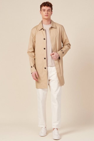 Gabardina de algodón orgánico  - Beige