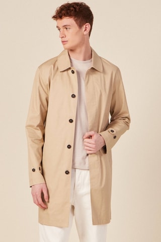 Gabardina de algodón orgánico  - Beige