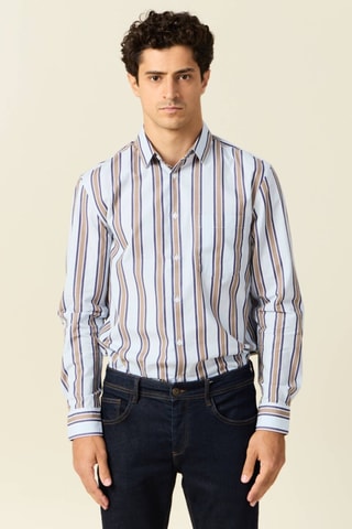 Camisa oversize de algodón orgánico  - Azul