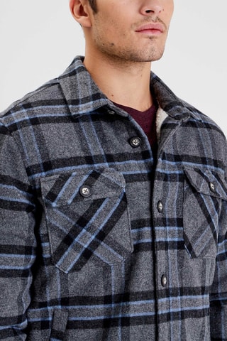 Sobrecamisa de lana mezclada - Azul