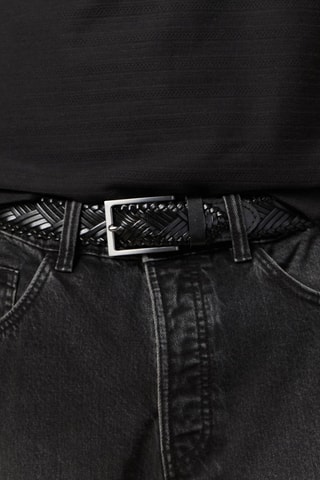 Cinturón de piel  - Negro