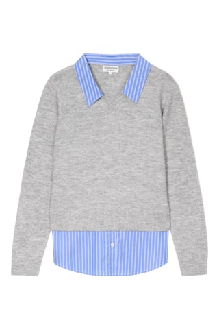 Jersey efecto doble prenda - Gris