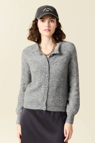 Cárdigan de lana y mohair  - Gris