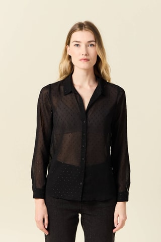 Camisa de plumeti  - Negro