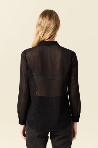 Camisa de plumeti  - Negro