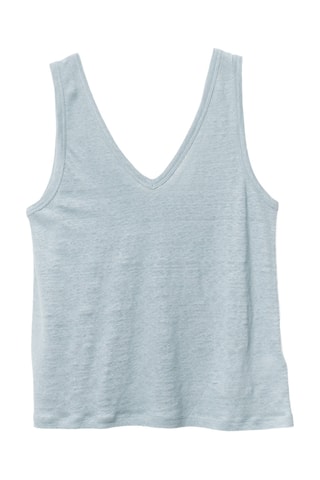 Camiseta de tirantes de lino  - Azul