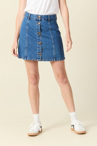 Falda recta vaquera  - Gris