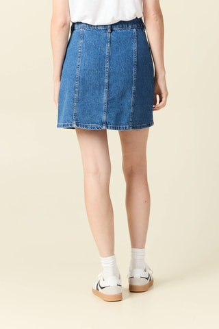 Falda recta vaquera  - Gris