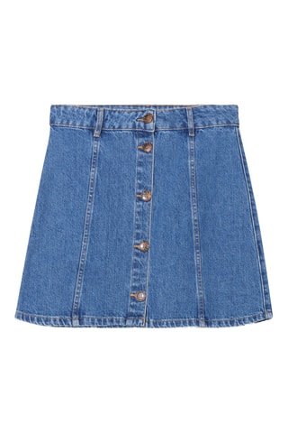 Falda recta vaquera  - Gris