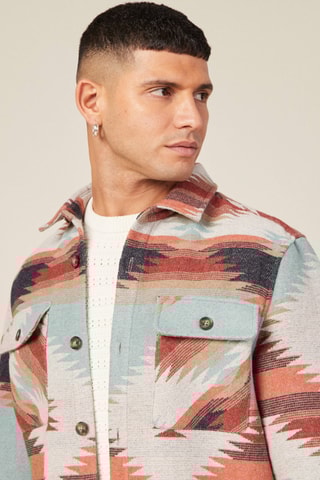 Sobrecamisa relaxed de lana  - Crudo