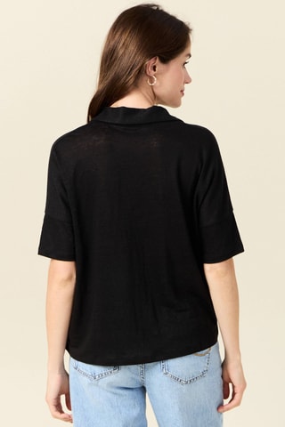 Camisa de lino  - Negro