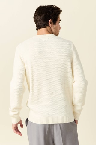 Jersey de lana y alpaca  - Crudo