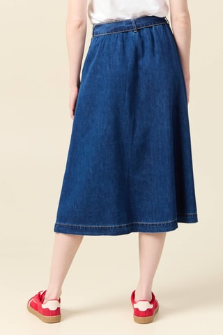 Falda midi vaquera  - Gris