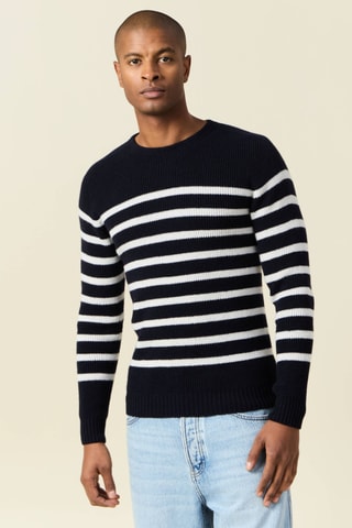 Jersey de lana merino y cachemir  - Azul marino