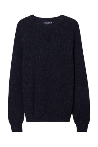 Jersey de lana y seda  - Azul marino