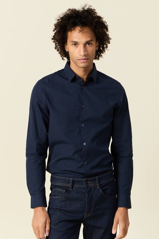 Camisa de algodón orgánico  - Azul marino
