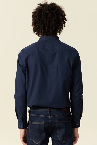 Camisa de algodón orgánico  - Azul marino