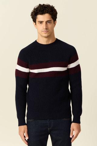 Jersey de lana merino y cachemir  - Azul marino