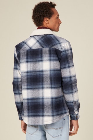 Sobrecamisa de lana  - Azul marino