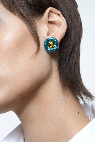 Pendientes con cristales Swarovski - Amarillo y azul